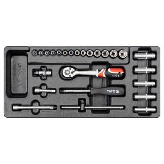   YATO Steckschlüsselsatz 25-teilig 1/4" 3,5-14 mm CrV (Schubladeneinsatz)