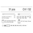YATO Inbusschlüsselsatz 31-teilig (Schubladeneinsatz)