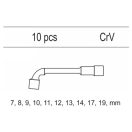 YATO Steckschlüsselsatz 10-teilig 7-19 mm CrV (Schubladeneinsatz)