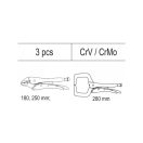 YATO Selbstschließendes Zangen-Set 3-teilig (Schubladeneinsatz)