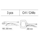 YATO Selbstschließendes Zangen-Set 3-teilig (Schubladeneinsatz)