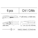 YATO Schlosserwerkzeug-Set 6-teilig CrV CrMo (Schubladeneinsatz)