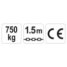 YATO Hebelkettenzug 750 kg 1,5 m