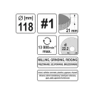 YATO Grobschleifscheibe #1 118 x 21 mm