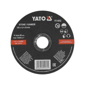 YATO Schneidscheibe für Stein 125 x 1,5 x 22 mm