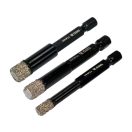 YATO Diamant-Lochsägen-Set 3-teilig 6, 8, 10 mm Nass-/Trocken-Bit-Aufnahme