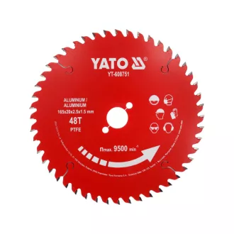   YATO Sägeblatt für Aluminium, teflonbeschichtet 165 x 20 x 2,5 mm / 48 Zähne