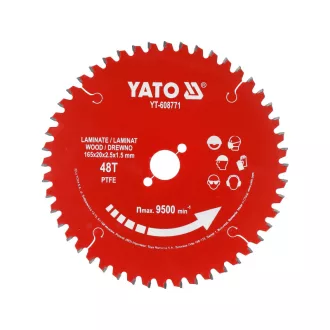   YATO Sägeblatt für Laminat mit Teflonbeschichtung 165 x 20 x 2,5 mm / 48 Zähne