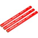 YATO Zimmermannsbleistift 175 mm für Holz, rot (3 Stück)