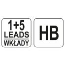 YATO Zimmermannsbleistift nachfüllbar + 5 Minen