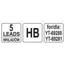 YATO Zimmermannsbleistift Graphiteinsatz 110 mm grau HB (5 Stück)