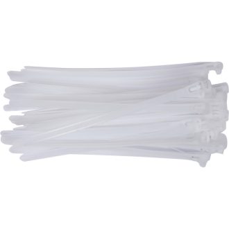   YATO Wiederverwendbare Kabelbinder 7,6 x 200 mm Weiß (100 Stück)