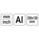 YATO Winkelmesser für Pflaster 250 x 120 mm Alu