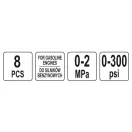 YATO Manometer-Set 8-teilig (Benzin)