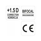 YATO Bifokalbrille +1,5 wasserklar