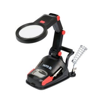 YATO Lötständer mit Lupe und LED-Licht