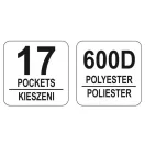 YATO Werkzeugtasche Rohrrahmen mit 17 Taschen