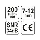 YATO Ohrstöpsel 7-12 mm (200 Paar/Karton)