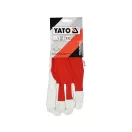 YATO Arbeitsschutzhandschuh, Größe 8, Leder-Baumwolle rot