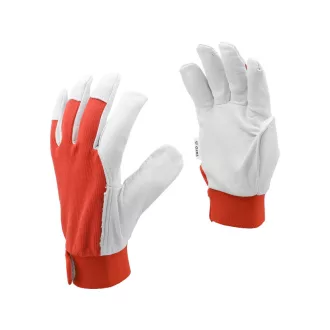 YATO Arbeitsschutzhandschuh, Größe 9, Leder-Baumwolle rot