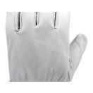 YATO Arbeitsschutzhandschuh aus Leder mit Klettverschluss, Größe 10, weiß