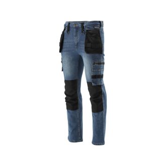   YATO Arbeitssicherheitsjeans lange Hose Größe L 17 Taschen dunkelblau