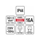 YATO Verlängerungsschwingkabel gummigedämmt 20 m 3 x 1,5 mm²