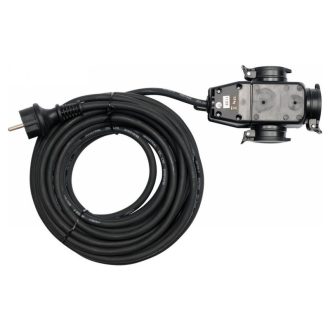   YATO Verlängerungsschaukelkabel gummiisoliert 3 Stecker 10 m 3 x 1,5 mm2