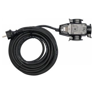   YATO Verlängerungsschaukelkabel gummiisoliert 3 Stecker 20 m 3 x 1,5 mm2