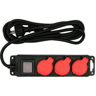   YATO Elektrisches Verlängerungskabel 3 m 3 x 1,5 mm mit 3 Verteilerschalter