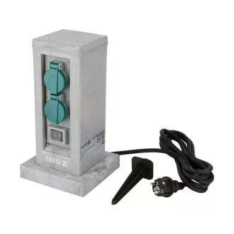   YATO Außenverteiler zum Einstecken mit Steinoptik IP44 4 x 230 V