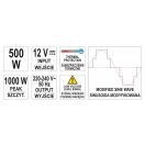 YATO Spannungsadapter Wechselrichter 12V->230V 500W