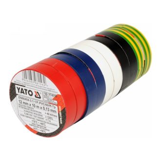   YATO Isolierband 12 x 0,13 mm x 10 m fünf Farben (10 Stück)