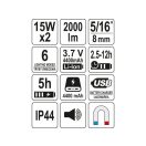 YATO Akku-LED-Reflektor mit Lautsprecher 2000 lm