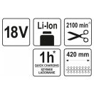 YATO Akku-Laubschneider 207-2740 mm 18 V Li-Ion (ohne Akku und Ladegerät)