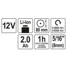 YATO Akku-Polierer 80 mm 12 V Li-Ion (1 x 2,0 Ah Akku + Ladegerät)