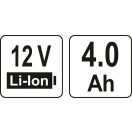YATO Akku 12 V / 4,0 Ah Li-Ion