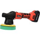 YATO Akku-Exzenterpolierer 150 mm ohne Kohlebürste 18 V Li-Ion (1 x 3,0 Ah Akku + Ladegerät)