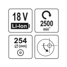 YATO Akku-Exzenterpolierer 254 mm ohne Kohlebürste 18 V Li-Ion (ohne Akku + Ladegerät)