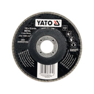 YATO Lamellen-Schleifscheibe 125 x 22,4 mm / P120