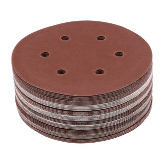   YATO Fasergewebeschleifscheibe, Klettverschluss 150 mm / P150 6 Löcher (50 Stück)