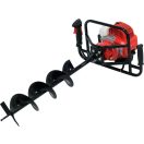 YATO Benzin-Bodenbohrer 51,2 cm3 + 3 Bohrer