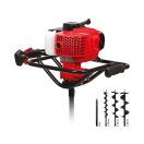 YATO Benzin-Bodenbohrer 51,2 cm3 + 3 Bohrer