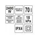 YATO Industriestaubsauger 70 Liter 2400W