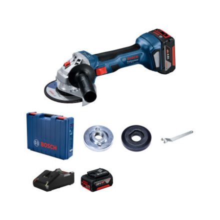 BOSCH Akku-Winkelschleifer 125 mm GWS 180-LI im Koffer (2 X 4,0 Ah Akku + Schnellladegerät)