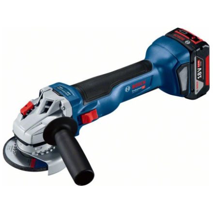 BOSCH Akku-Winkelschleifer 125 mm GWS 18V-10 in L-Boxx (2 x 5,0 Ah Akkus + Schnellladegerät)