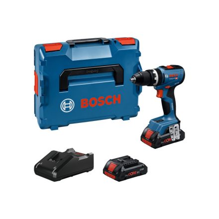 BOSCH Akkus ütvefúró-csavarozó GSB 18V-65 L-BOXX-ban (2 x 4,0 Ah akku + töltő)