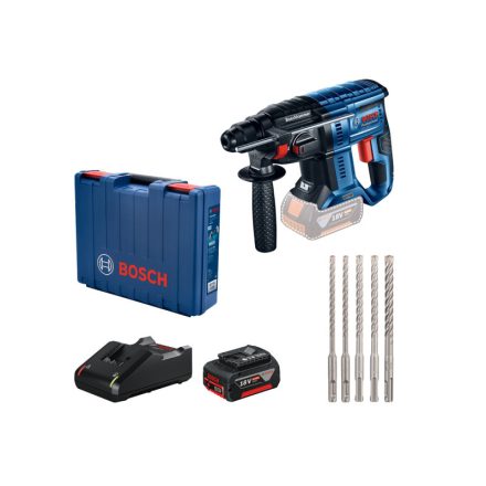 BOSCH GBH 180-LI Akku-Bohrhammer + 1 x 4,0 Ah Akku + SDS-Plus-Set in Werkzeugtasche