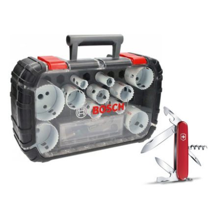 BOSCH Lochsägen-Set 14-teilig Progressor für Holz & Metall + Taschenmesser