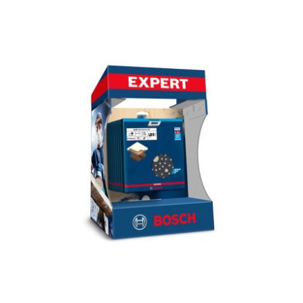 BOSCH EXPERT Tépőzáras csiszolórács klt. 7 részes 150 mm (10 db) pultra helyezhető display-ben